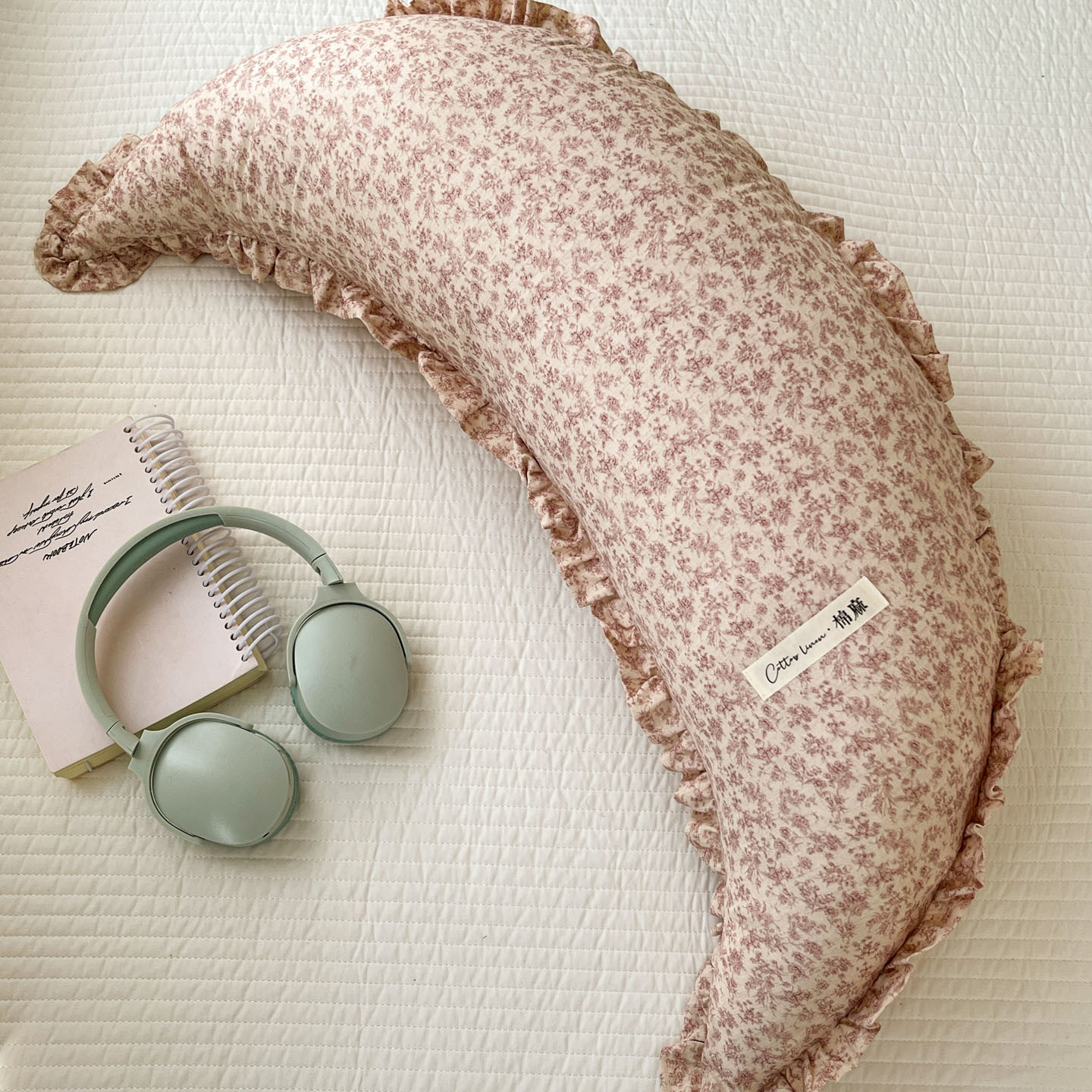 Multifunctional Cotton-linen Long Moon-shaped Pillow photo 8
