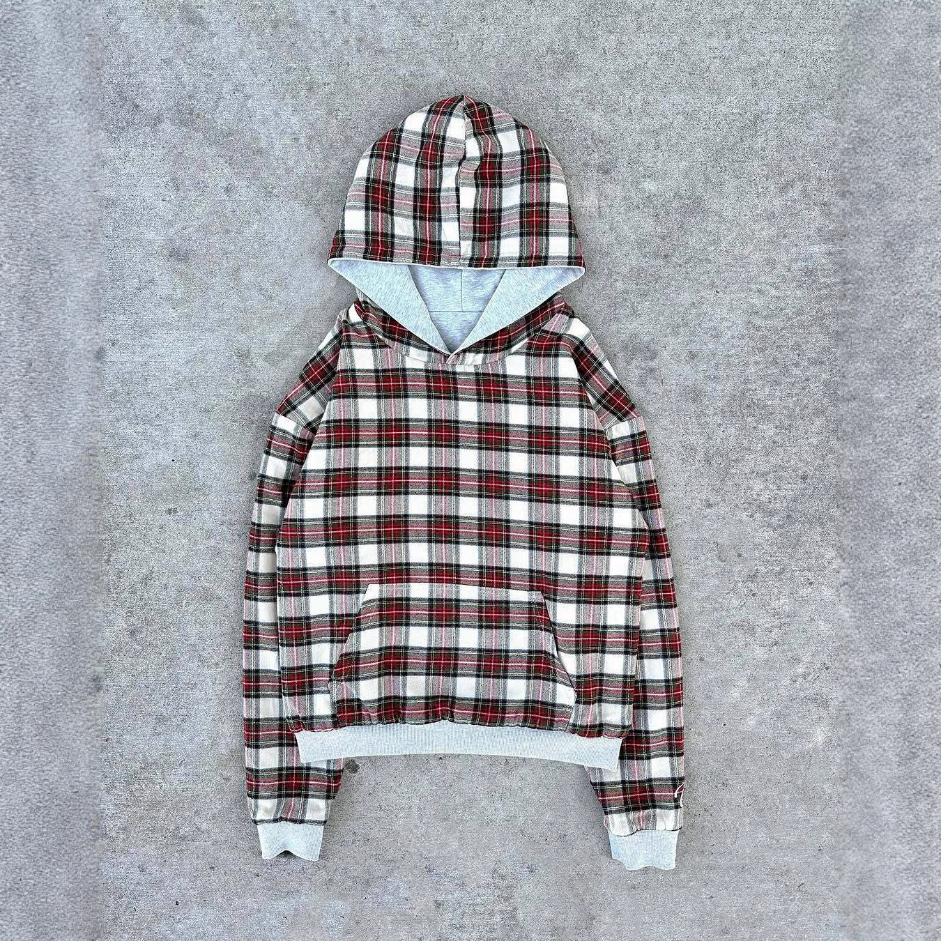 Hip Hop Double-sided Retro Plaid Casual Sweater photo 2