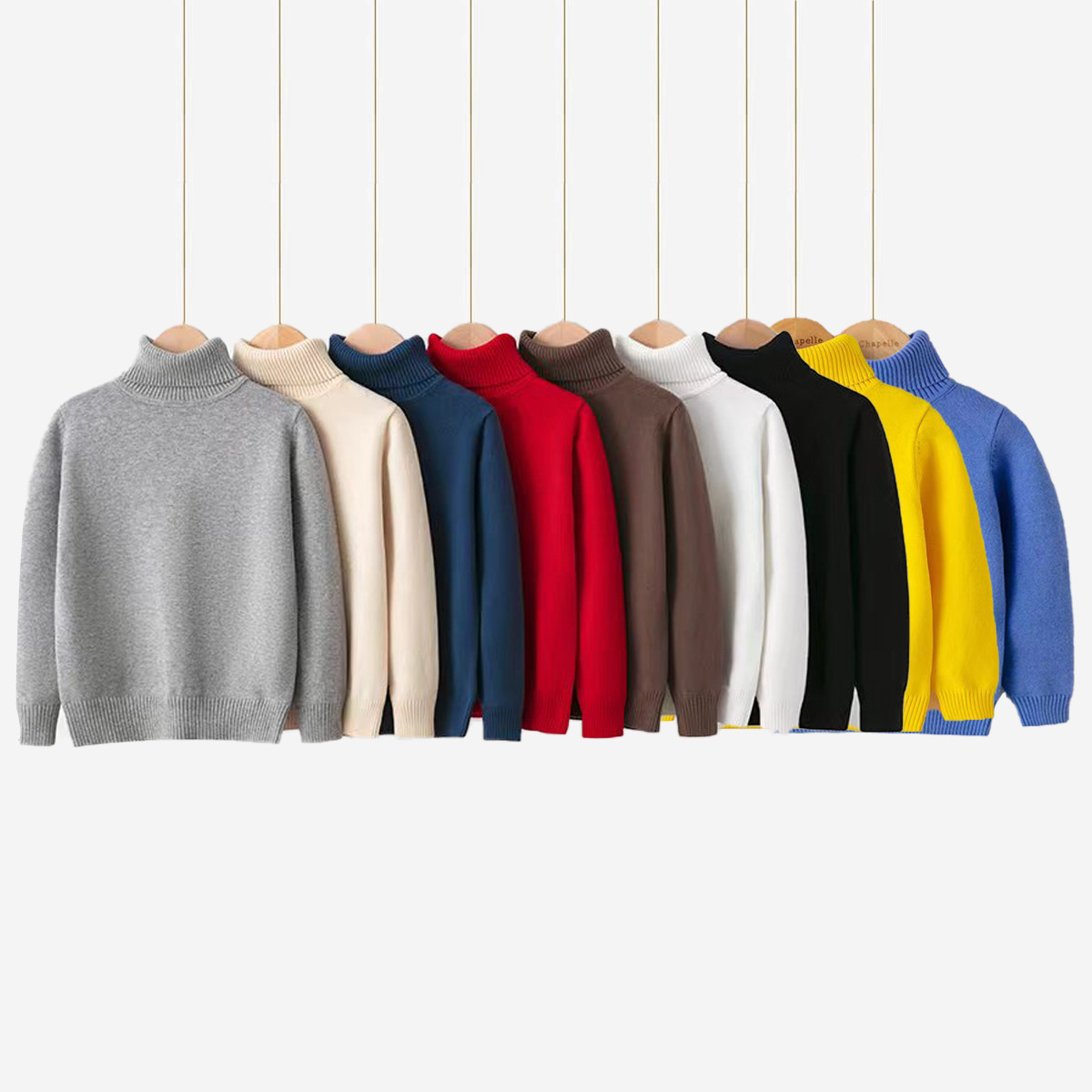 Solid-color Knit Bottoming Shirts For Boys And Girls Children's Clothing photo 1