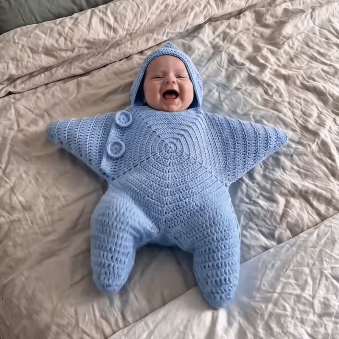 Personalized Knitted Starfish Onesie For Babies photo 1