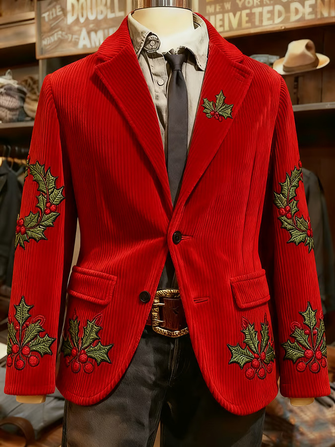 Christmas-themed Corduroy Suit With Pockets photo 6
