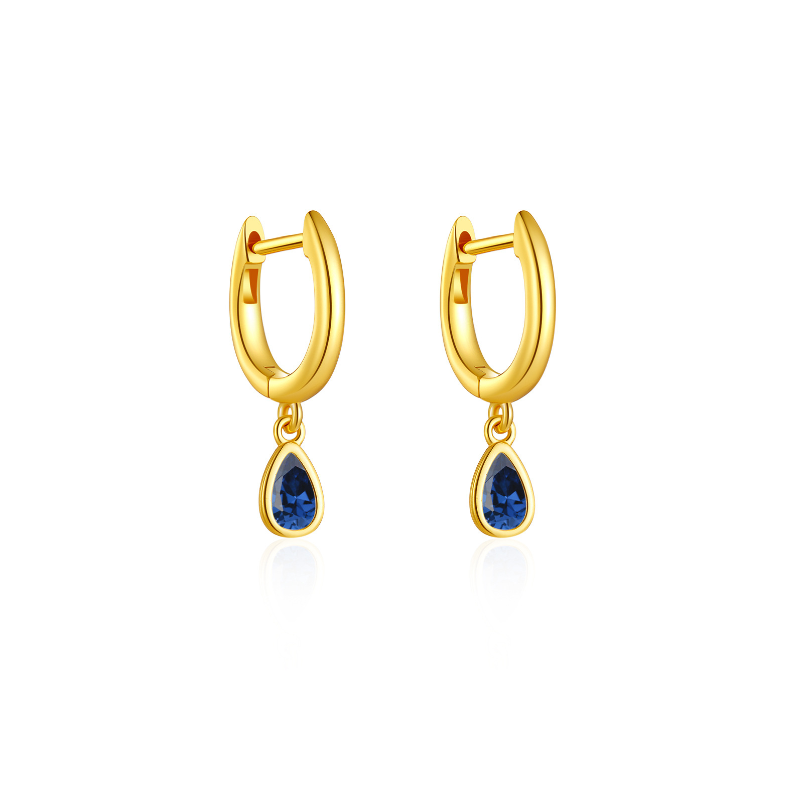 S925 Sterling Silver Earrings Colorful Pear-shaped Long Graceful And Fashionable Zircon Jewelry Earrings photo 2