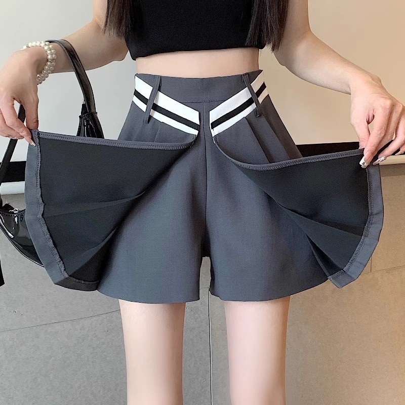 Irregular Tailored Shorts-skirt A-line Pleated Culottes For Summer photo 1