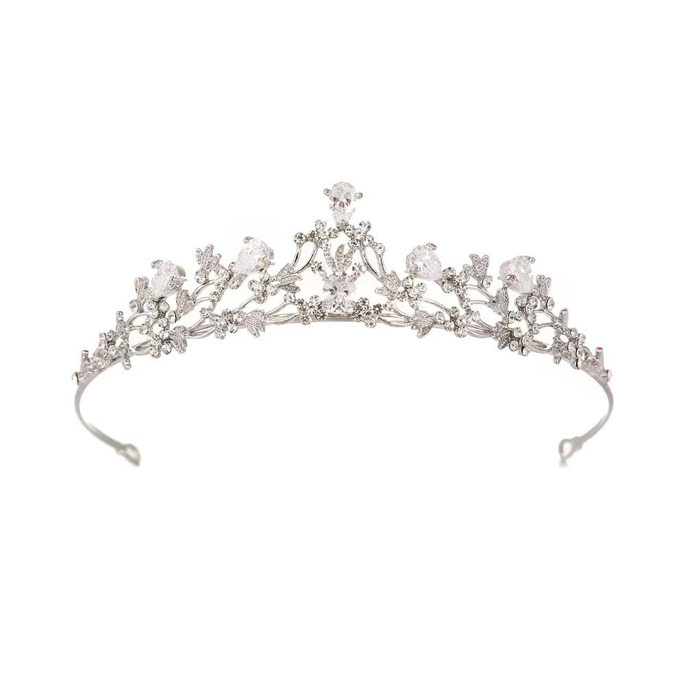 Rhinestone Bridal Crown Headband Flower Diamond High-End Headpiece photo 8