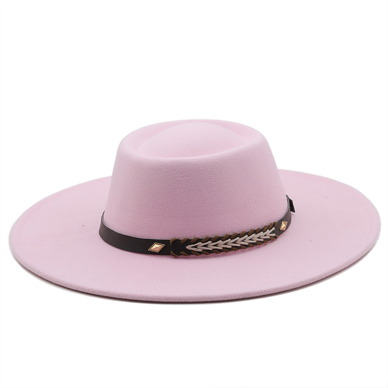 This Felt Hat Has A Dented Crown And Features A Wide Brim For Both Men And Women photo 8