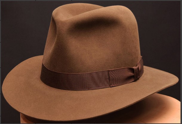 Wool Denim Hat With A Wide Brim And Bow photo 3