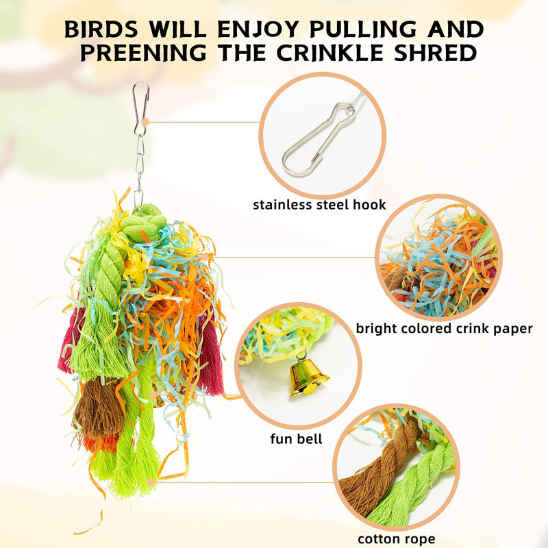 5PCs Parrot Gnawing Toy Cotton photo 7