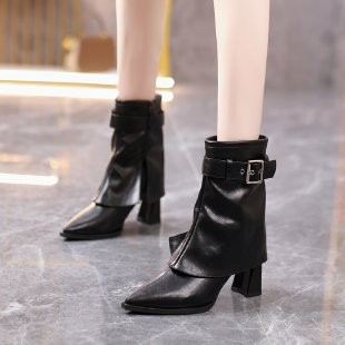 Stylish Pointed-toe Chunky-heel Fashion Boots photo 3