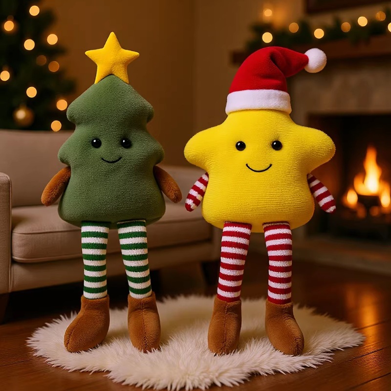 Christmas Long-legged Leg-hanging Green Christmas Tree Star Doll photo 1