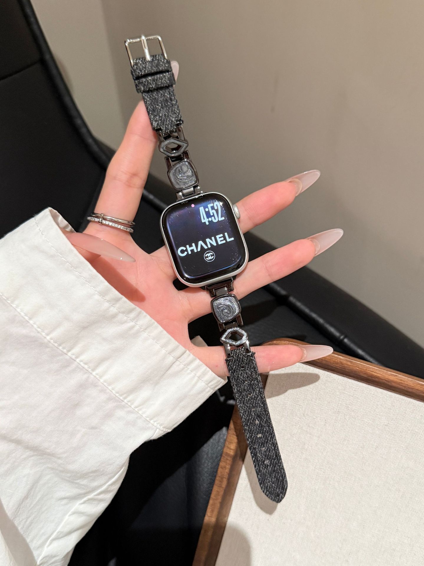 Fashionable Irregular Epoxy Denim Watch Strap photo 4