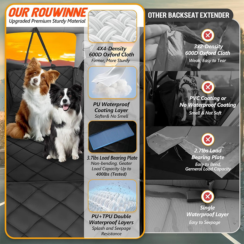 Waterproof And Stain-Resistant Pet Car Rear Seat Mat photo 2