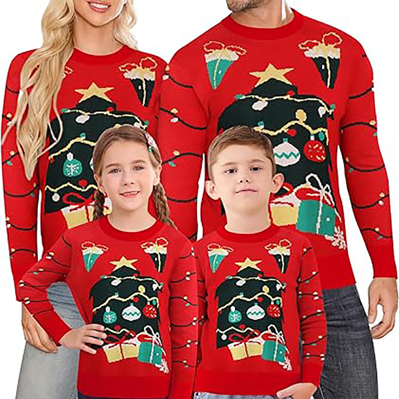 Hot-selling Jacquard Christmas Tree Sweater A Relaxed Laid-back Style For Couples photo 5