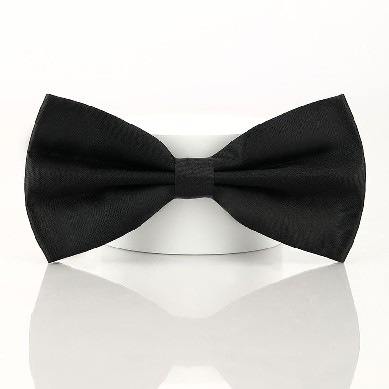 Black Double-layered Bow Tie For Suits photo 1