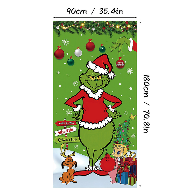 Christmas-themed Scene Decoration Backdrop Door Curtain photo 6