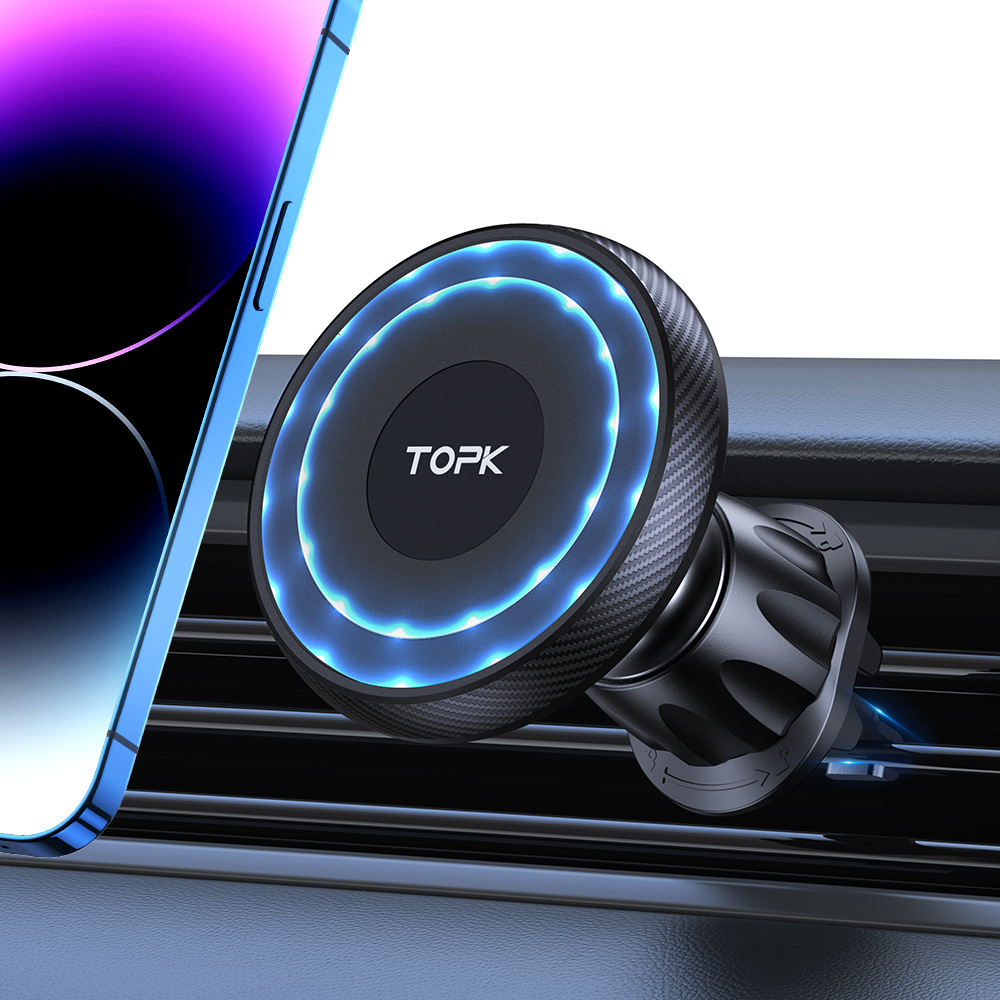 Magnetic Car Phone Holder For Navigation Mounted On The Air Vent With A Suction Cup photo 1