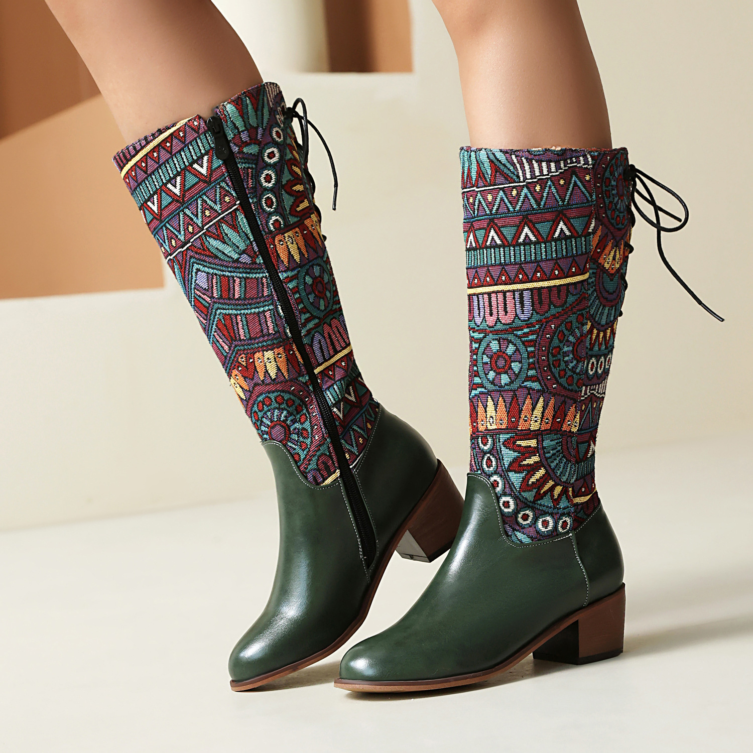 High-jacquard Ethnic-style Ribbon, YunnanMyanmar-inspired Boots photo 3
