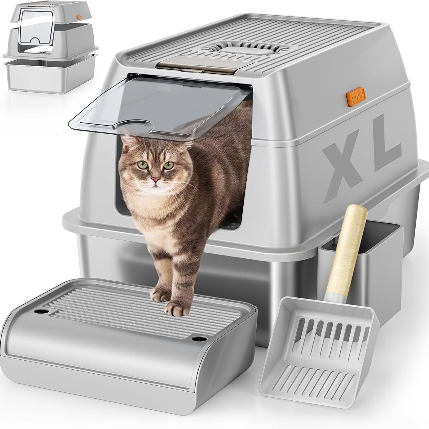 Removable-smell Stainless Steel Cat Litter Box photo 2
