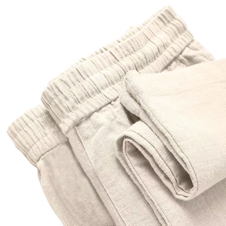 Cropped Ice-silk Breathable Elastic-waist Pants With Pockets photo 3