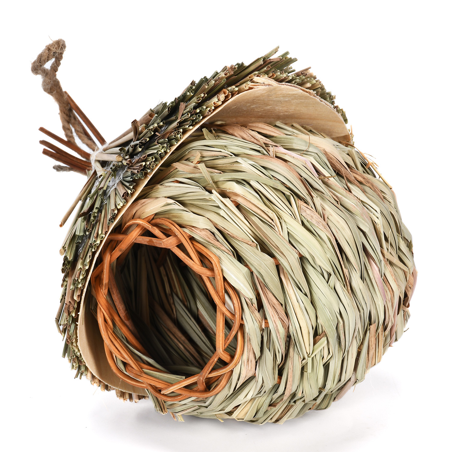 Creative Hanging Straw Bird Nest Manual Environment Layout photo 4