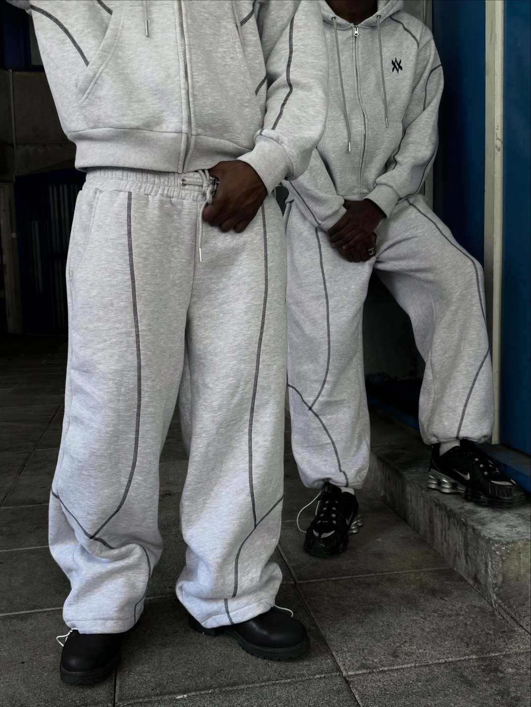 Street Hooded Cardigan Sweater Men's And Women's Same Loose Hooded Sweatpants Suit photo 6