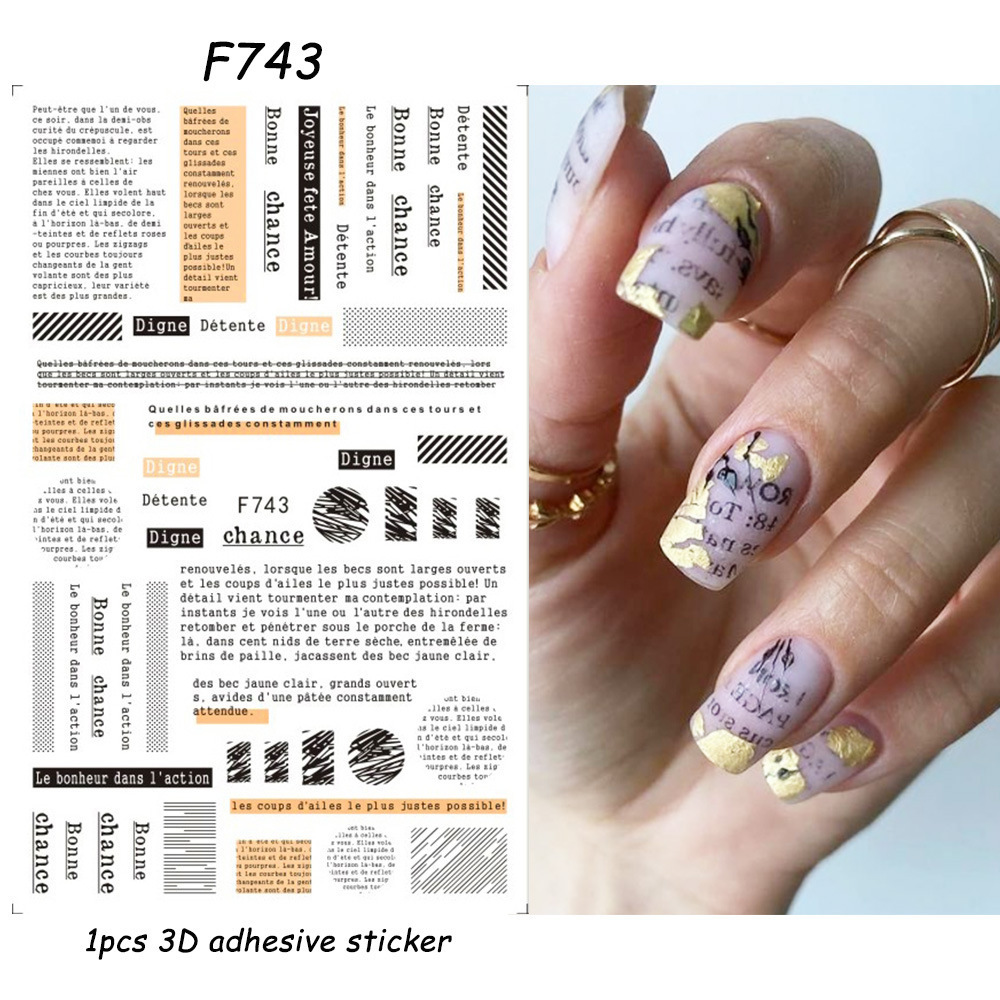 Nail Art Adhesive Stickers Instagram-style Black And White Butterfly Punk Vibe photo 3