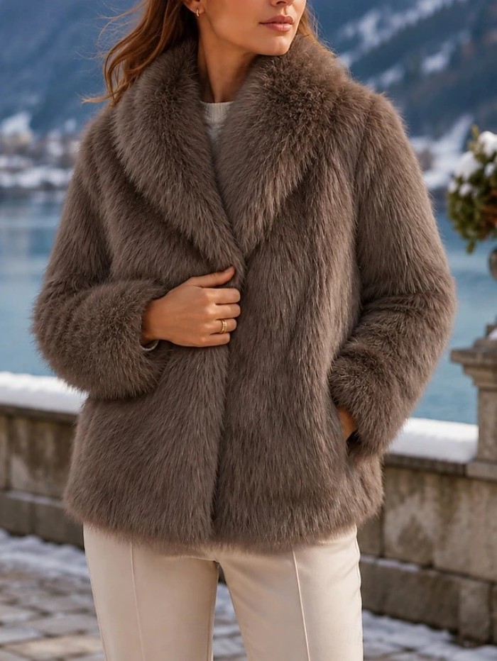 Fashionable Thickened All-Match Coat With A Large Notch Lapel For Autumn And Winter photo 3