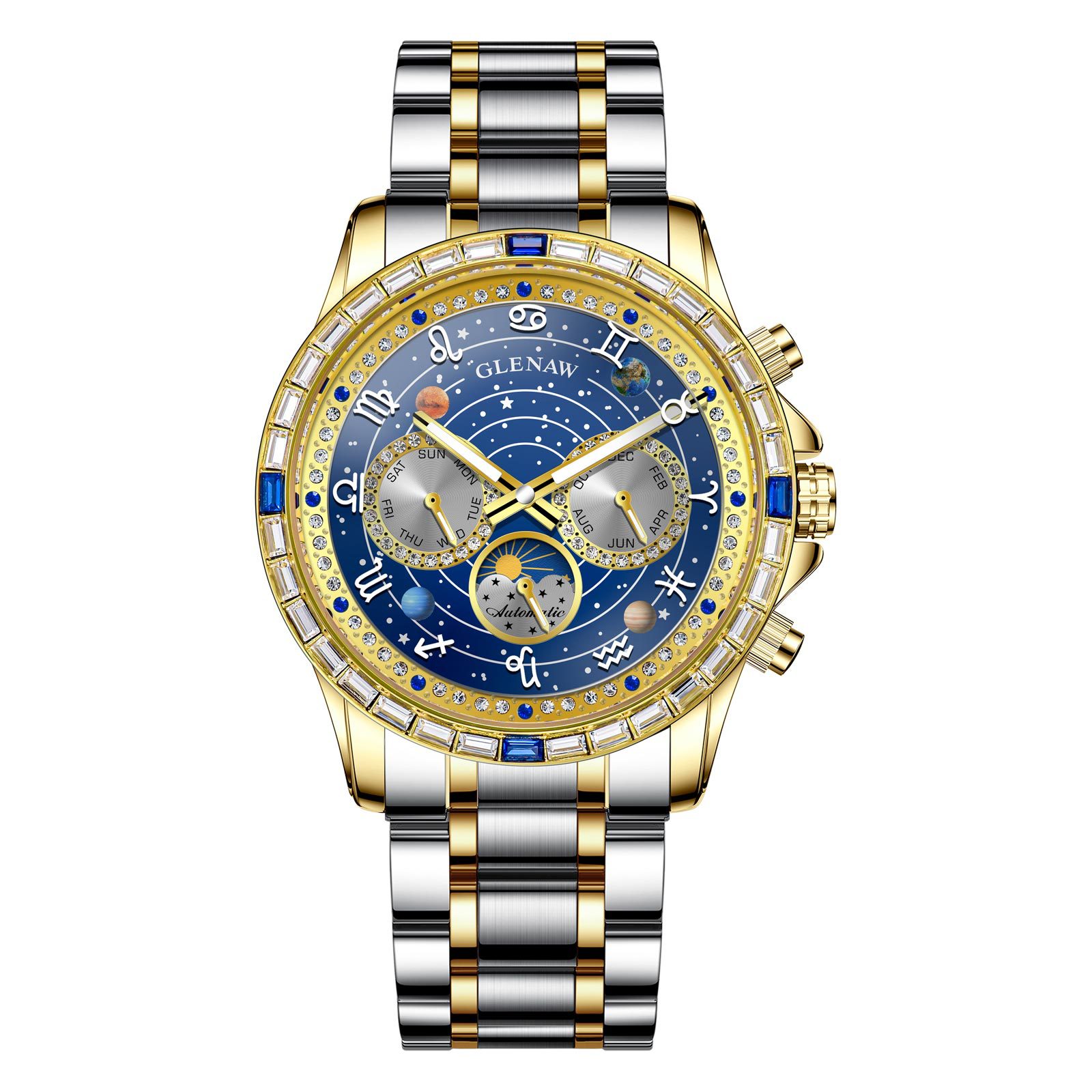 Mens Diamond-Embellished Fully Automatic Mechanical Watch photo 5