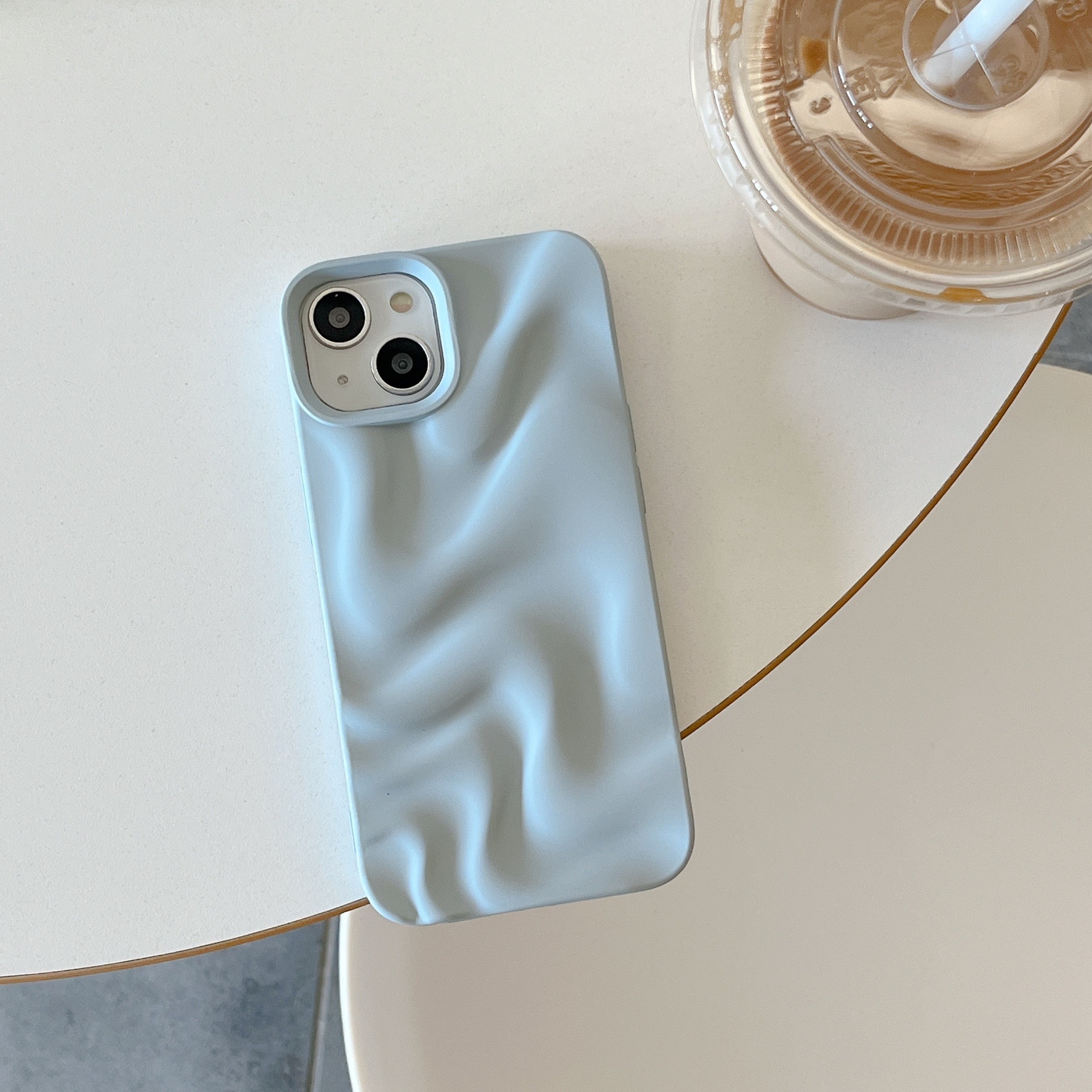 Pleated Water Ripple Solid Color Electroplated Drop-resistant Soft Shell photo 3