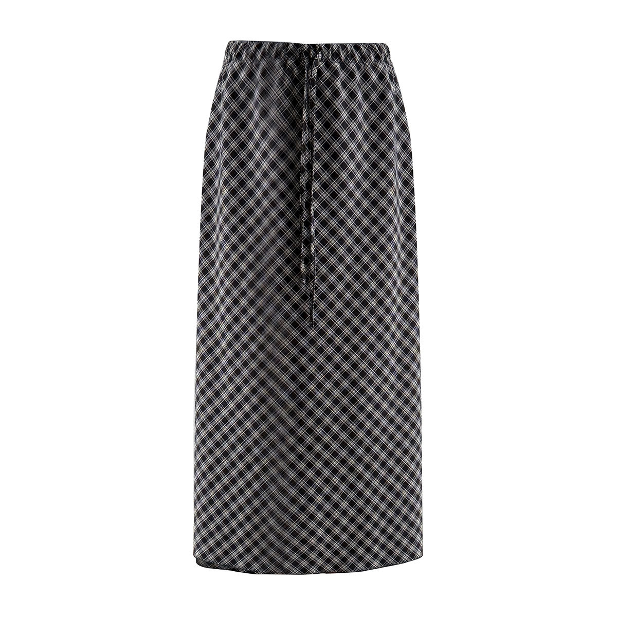 Womens Designer-Style Plaid Elastic-Waist Color-Block Checkered Skirt photo 6