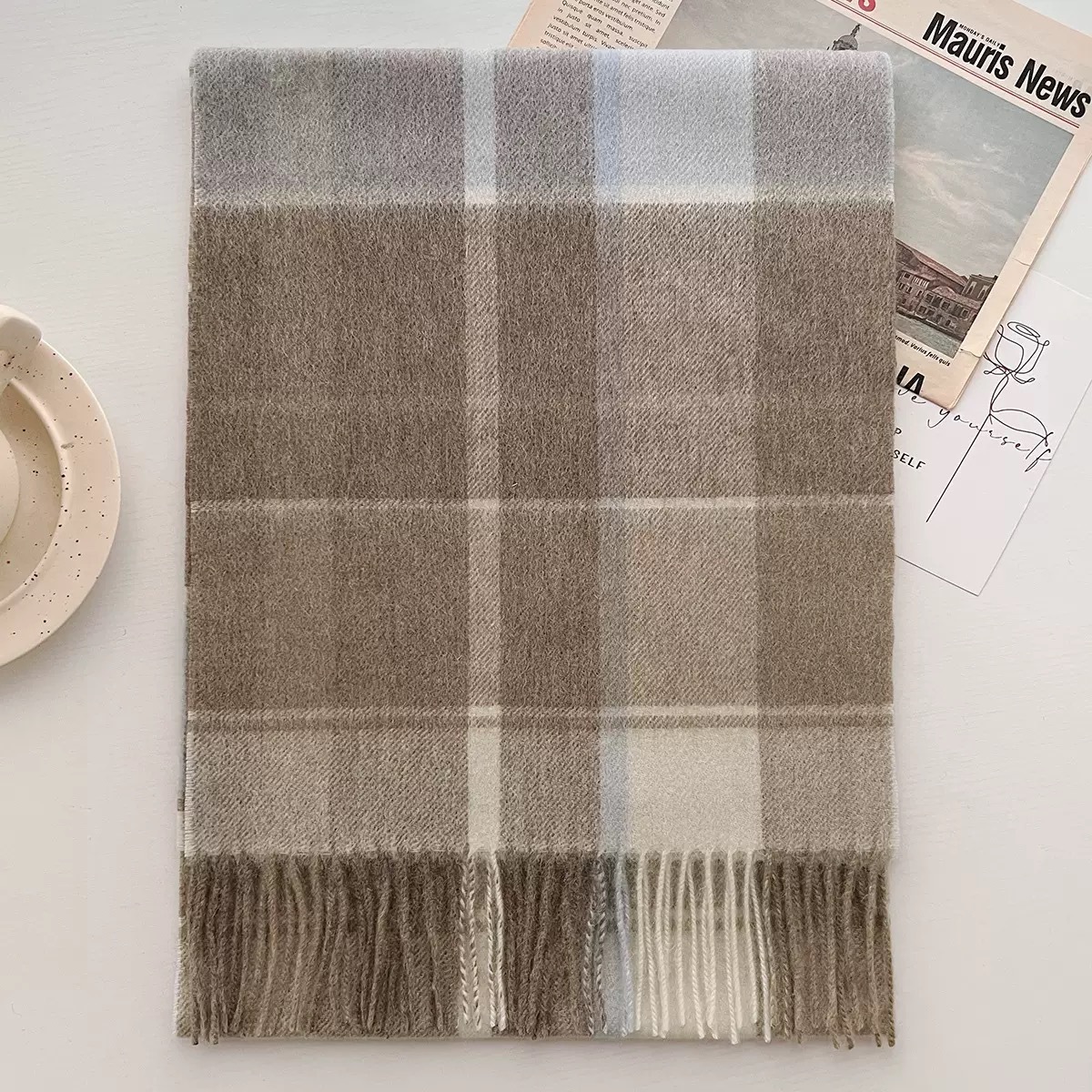 Meilade Wool Plaid Scarf For Winter photo 6