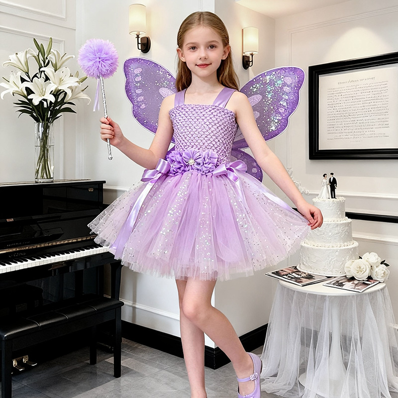 Halloween Costume Sequin Girls' Dress Set photo 1