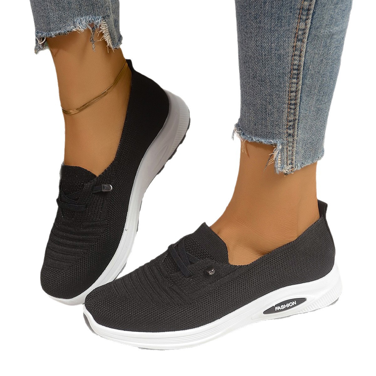 Lightweight Womens Shoes Large Size Casual Flyknit, Breathable photo 2