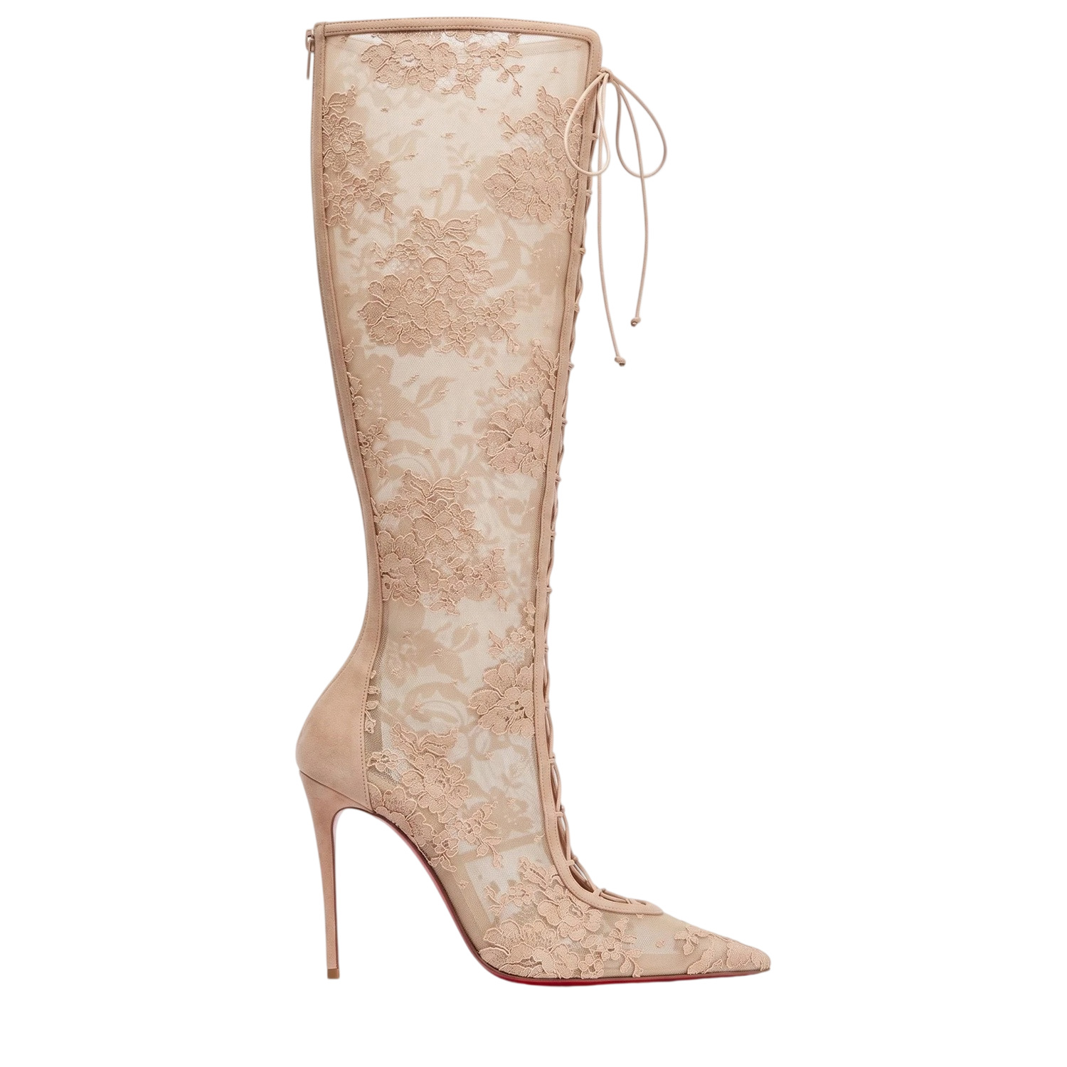 New Pointed-toe High-heeled Sexy Lace Black Over-the-knee Boots Red Sole photo 7