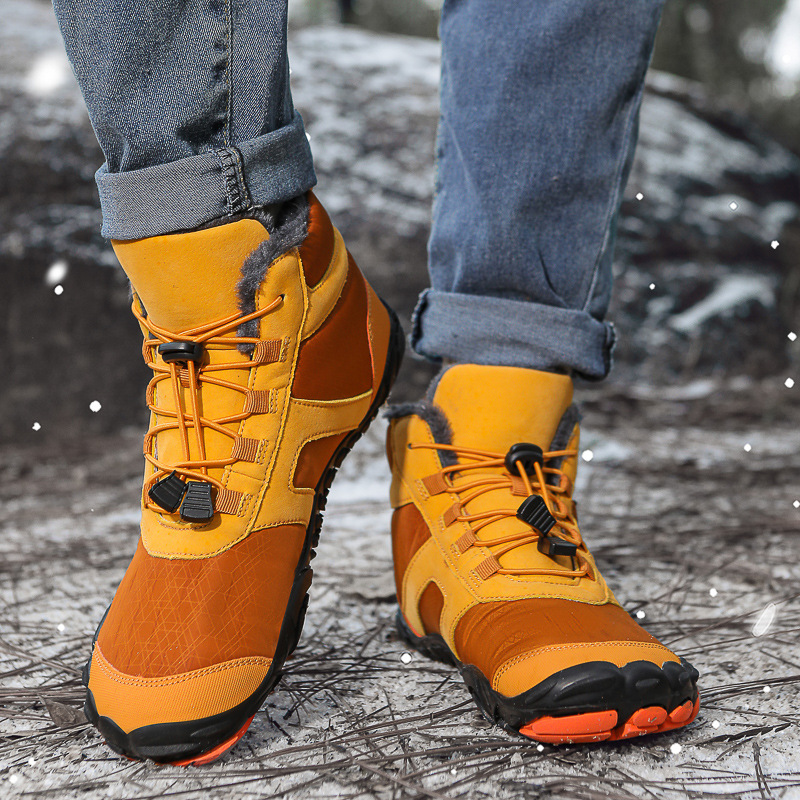 Fleece-lined Water-repellent Five-finger Snow Boots Thermal Non-slip Cotton-padded Shoes photo 4