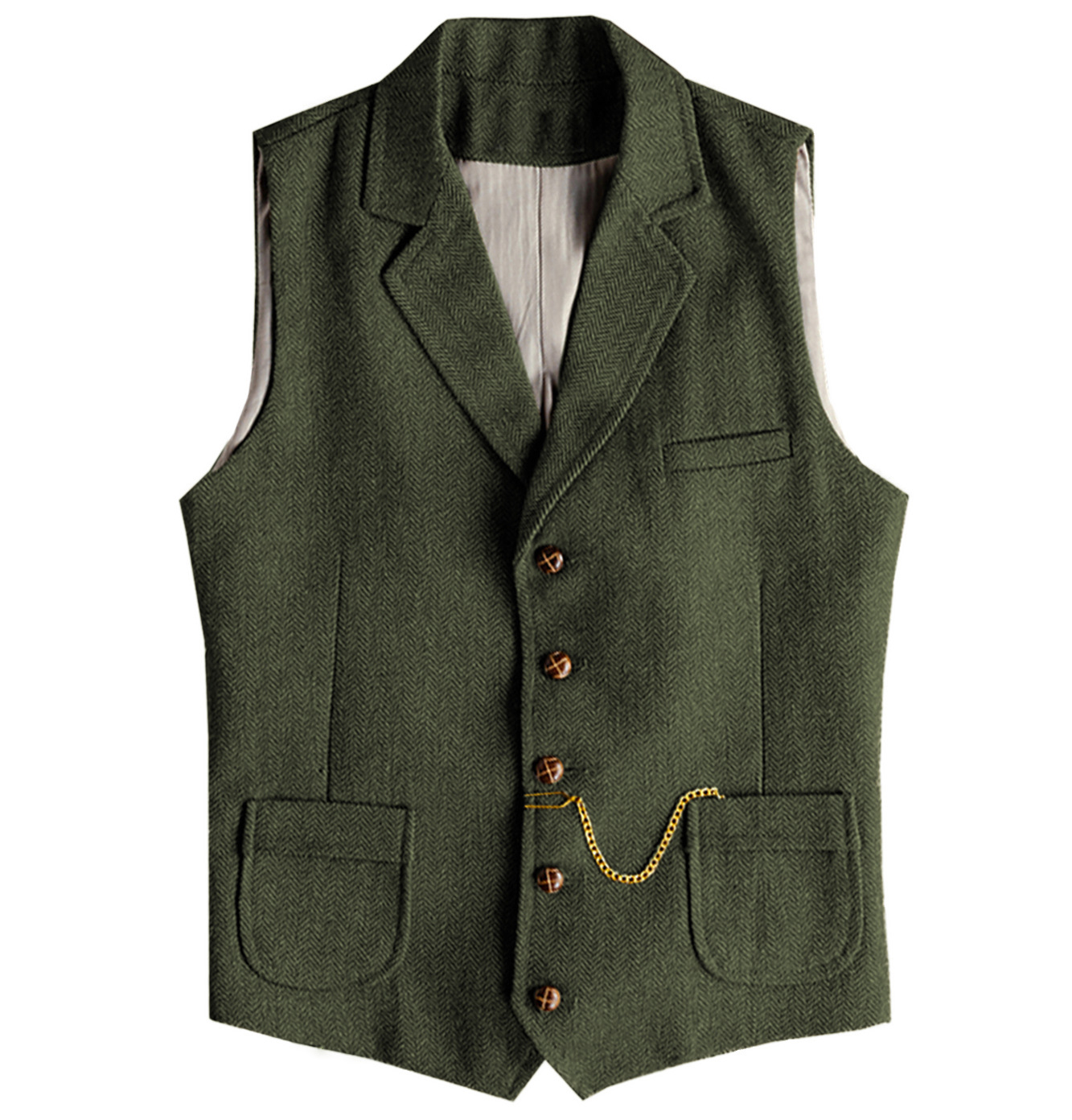 Mens New Herringbone Casual Vest photo 2