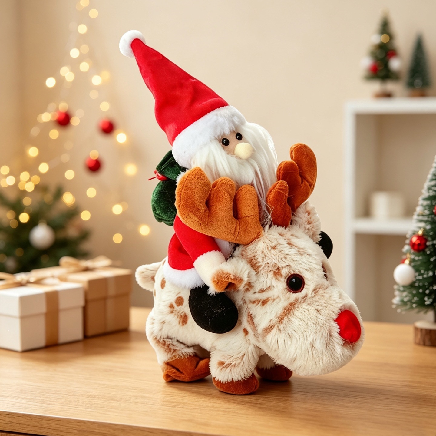 Santa Claus Riding A Reindeer Electric Toy photo 8