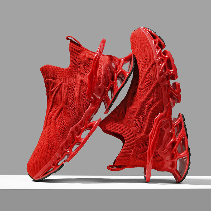 Breathable Blade Plus Size Shock Absorption Flying Woven Men's Sneaker photo 2