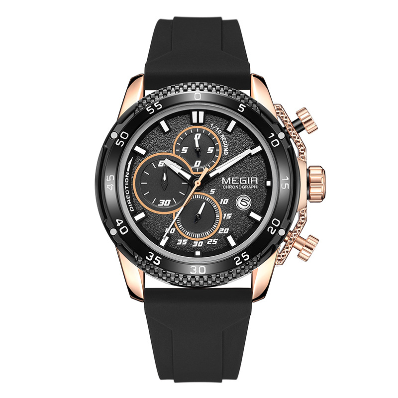 Multifunctional Three-eye Chronograph With Silicone Strap photo 5