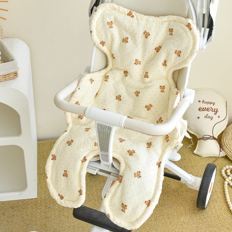Babys Pure Cotton Thickened Stroller Pad Seat Cushion And Armrest Backrest photo 3