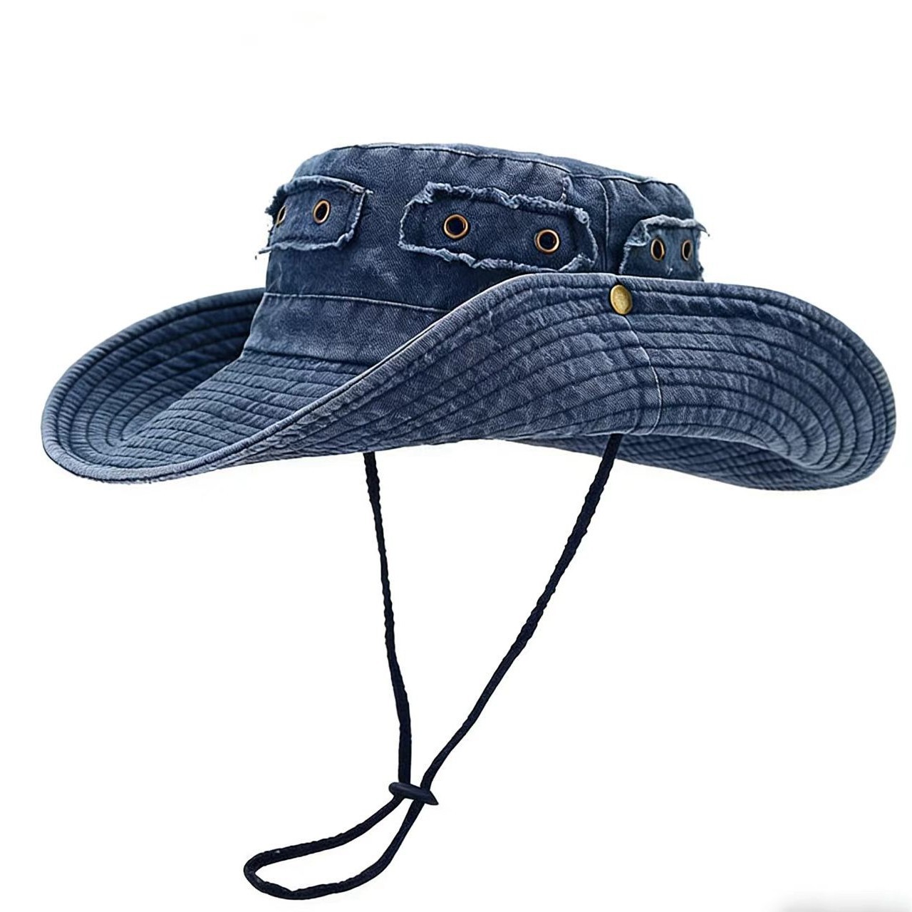 Retro Washed-cotton Bucket Hat For Sun Protection Outdoors photo 4
