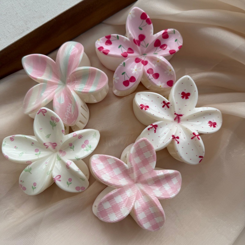Womens Floral-print Hair Clip Headdress photo 1