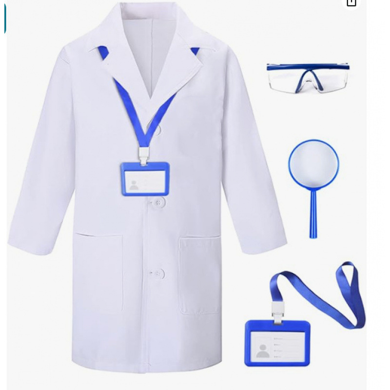 Childrens Doctor Costume White Lab Coat Role-playing Set photo 2