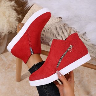 Women's Solid-color Thick-soled Boots With Side Zipper photo 5