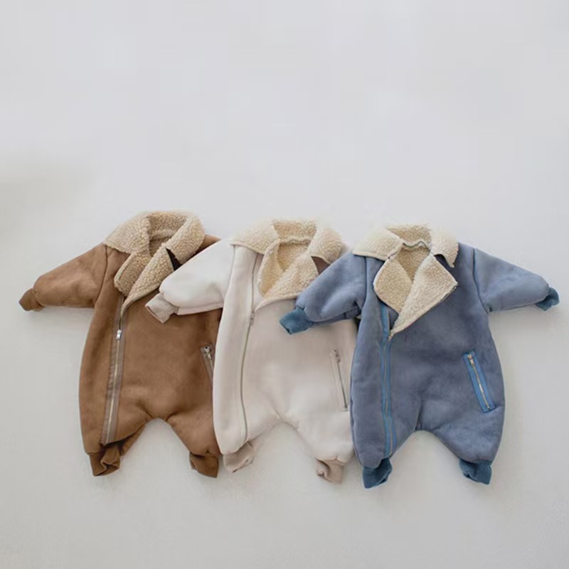 Baby One-piece Fleece Romper Thickened Onesie photo 1