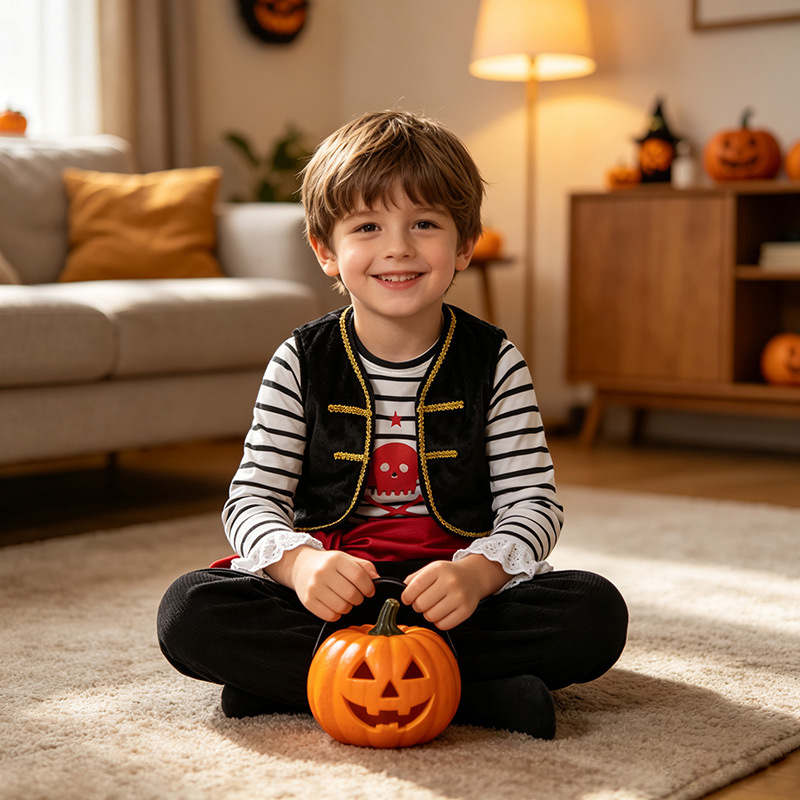 Boys' Pirate Three-Piece Halloween Party Costume photo 1