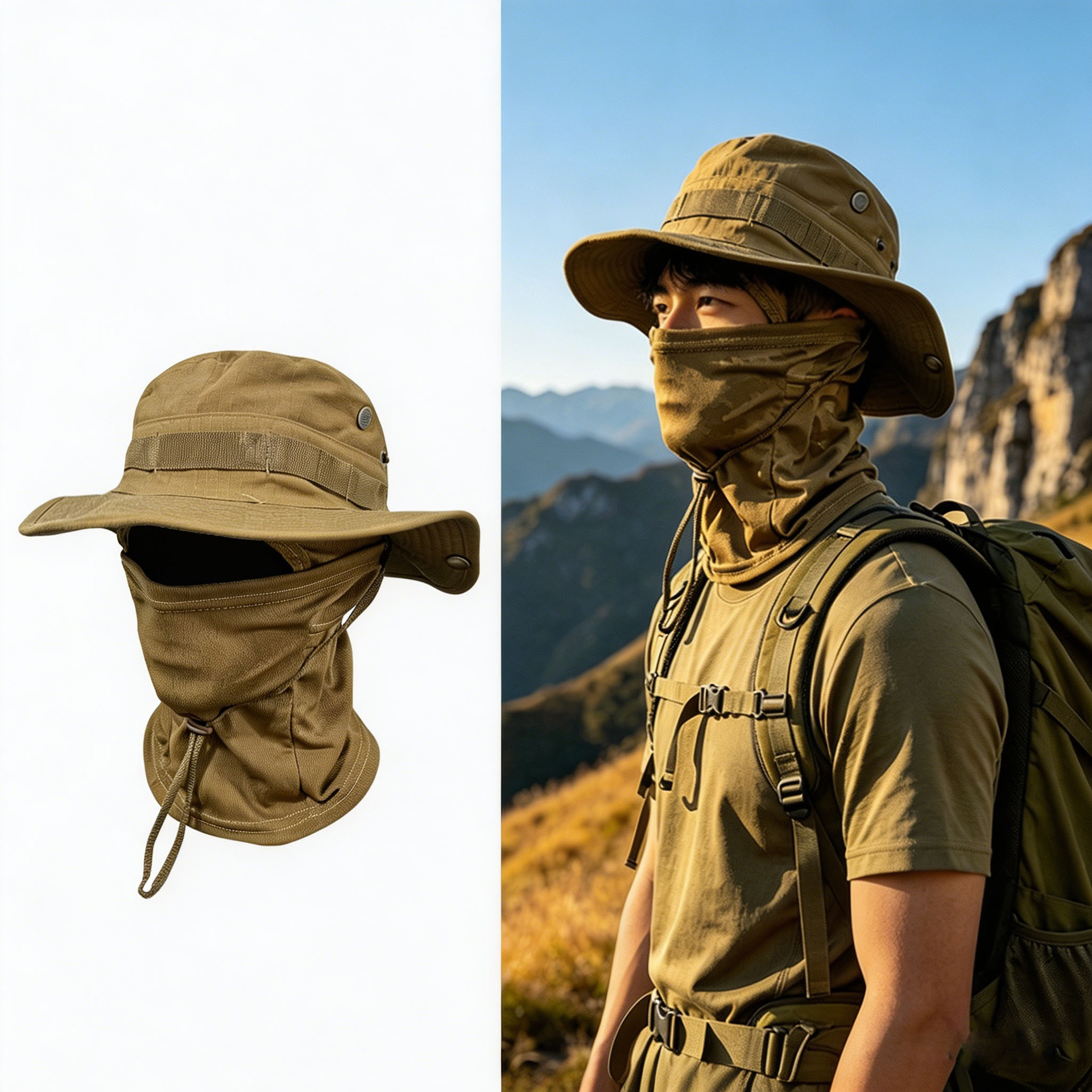 Camouflage Quick-Drying Sun-Protection Outdoor Wide-Brimmed Sun Hat photo 5