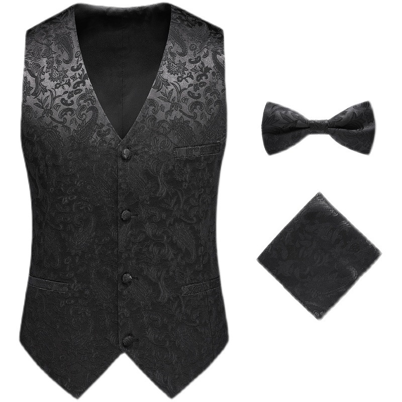 Men's Hollow-Out Formal Wear Plus-Size Hotel Attire Slim-Fit Three-Piece Suit photo 2