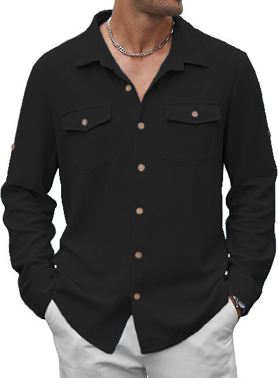 Men's Spring And Autumn Casual Long-Sleeved Shirt photo 3