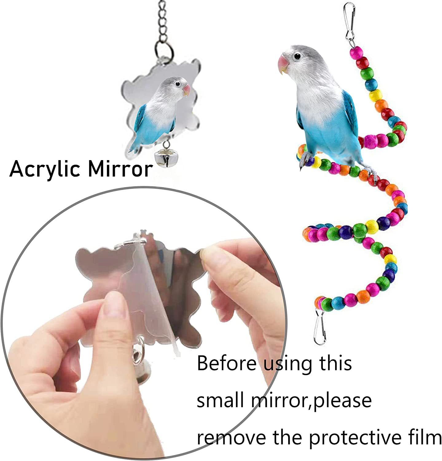 7PCs Parrot Toys Bird Cage Accessories photo 6