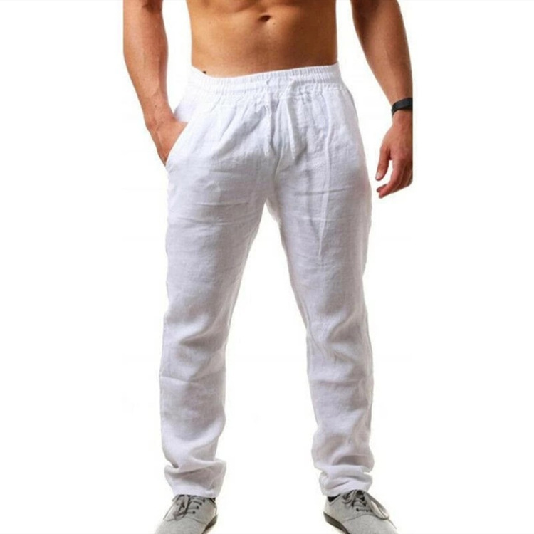 Men's Hip-Hop Breathable Cotton-Linen Loose-Fit Casual Sports Trousers photo 4